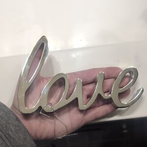 Silver Cursive Love Accent Decor